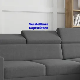 möbel punkt Ecksofa TOKIO mit Bett und Bettkasten Sofa Schlafsofa -