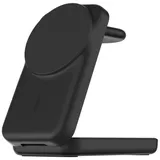 Belkin UltraCharge faltbare magnetische 3-in-1-Ladestation mit Qi2 25W schwarz, eckig