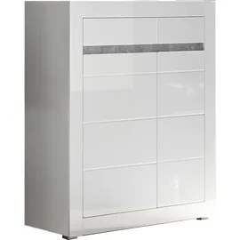 Home Affaire Wohnwand HOME AFFAIRE "Carat", weiß (weiß, weiß hochglanz), B:336cm, Kastenmöbel-Sets, Wohnwand, wird jeweils mit zwei Leisten angeliefert, 1 x grau, 1 x weiss