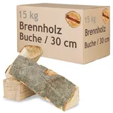 Brennholz Kaminholz Holz 5-500 kg Für Ofen und Kamin Kaminofen Feuerschale Grill Buche Feuerholz Buchenholz Holzscheite Wood 30 cm flameup, Menge:15 kg