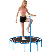 sportnow Fitness Trampolin klappbar 128 cm Blau/Orange