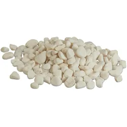 Relaxdays Marmorkies, 5kg, Dekosteine, 25 - 40mm, Kieselsteine, Gartenkiesel, Beet, Blumentopf, Grab, Zierkies, weiß