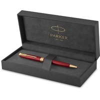 Parker Sonnet Kugelschreiber | Rote Lackierung mit Goldzierteilen | Mittlere Spitze | schwarze Tinte | Geschenkbox