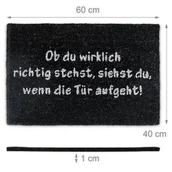 relaxdays Kokosmatte schwarz 40,0 x 60,0 cm