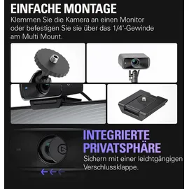 Elgato Facecam MK.2 – Erstklassige Full-HD-Webcam für Streaming, Gaming, Videokonferenzen, Aufnahme, HDR-fähig, Sony Sensor, Schwenken/Neigen/Z...