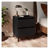 vidaXL Nachtschrank Rad 40 x 35 x 50 cm Schwarz