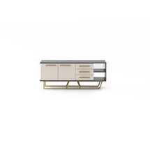 JVmoebel Beiges Designer Lowboard 64 cm X 53 cm X 155 cm Grau Holz
