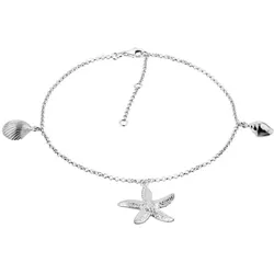 Nenalina Seestern Muschel Maritim Sommer Strand 925 Silber Fußketten   Damen 