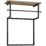 Wohnling Wandgarderobe Schwarz Metall 60x76x26 cm