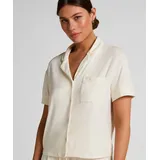 Hunkemöller Jersey-Pyjama Kurzärmelige Jacke Weiß XS