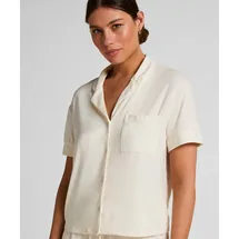 Hunkemöller Jersey-Pyjama Kurzärmelige Jacke Weiß XS