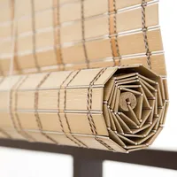 Bambus Rollos Outdoor Bambusrollo PVC Wasserdicht/Wetterfest Bambus Sonnenschutz Sichtschutz Rollo 50 65 80 100 115 120 140 150cm Breit 90% Verdunkelung Raffrollo Bambus(Size:W