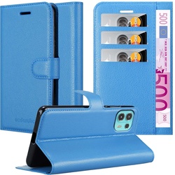 Cadorabo Book Stand Hülle für Motorola EDGE 20 LITE / FUSION (Motorola Edge 20 Lite, Motorola Edge 20 Fusion), Smartphone Hülle, Blau