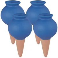 Relaxdays Tonspitzen Bewässerung 4er Set 12 x 6 x 6 cm blau