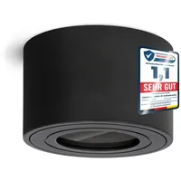 Linovum Aufbauspot SMOL-W extra flach IP44 in matt schwarz