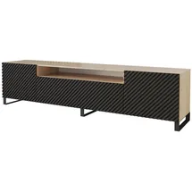 altdecor Zeno Lowboard 200 cm x 53 cm x 41 cm Schwarz Holz