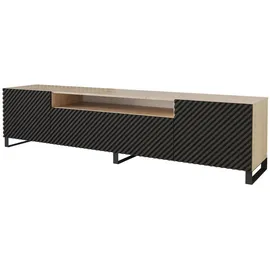 altdecor Zeno Lowboard 200 cm x 53 cm x 41 cm Schwarz Holz