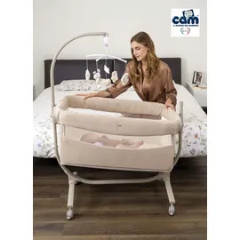 Cam il mondo del bambino Baby Beistellbett Cullami | Mehr Farben verfügbar | inkl. Wippfunktion | 8-fach höhenverstellbar, - Beige