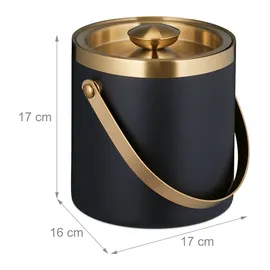 Relaxdays Eiswürfelbehälter, mit Deckel Gold,Schwarz