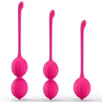 FIDECH Liebeskugeln Beckenbodentrainer für Frau, Medizinische Silikon Kegel Balls für effektives Training der Vaginalmuskulatur und fördert Blasenkontrolle, 3 Vibrationskugeln Sex Spielzeug Set, Rot