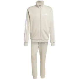 adidas Herren SPORTSWEAR BASIC 3 STRIPES FLEECE TRACKSUIT, Wonder Alumina, L