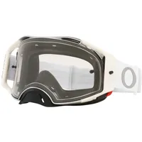 OAKLEY Airbrake MX Tuff Blocks, Crossbrille - Weiß/Schwarz/Grau Klar