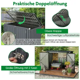 Costway Mülltonnenbox 172 x 95,5 cm anthrazit