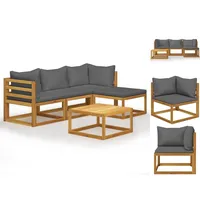 vidaXL 5-tlg. Garten-Lounge-Set mit Auflagen Massivholz Akazie