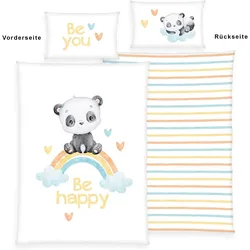 Baby Bettwäsche Panda Regenbogen 100x135cm 40x60cm