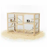 Mucola Kleintierkäfig Nagerkäfig XXL Villa Hamsterkäfig Mäusekäfig Kleintierkäfig, verzinkt beige