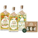 Schladerer milder Bio-Naturschnaps Geschenk-Set - Bio Blutorangen-, Aprikosen- & Birnen-Schnaps (30% vol.) - Obstler Schnaps natürlich, bio, vegan, handgemacht in Staufen (3 x 0.7l + Miniatur-Set)