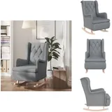 Schaukelsessel Mit Kautschukholz-beinen Hellgrau Stoff - Schaukelsessel - Esszimmerstuhl - Lounge Chair - Bequemlichkeit - Grau
