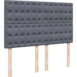 vidaXL Boxspringbett mit Matratze Dunkelgrau 140x200 cm Samt