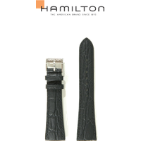 Hamilton Leder Thinline / Squarelin Band-set Leder-schwarz-22/16 H690.387.101 - schwarz