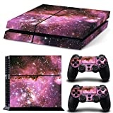 DOTBUY PS4 Skin Aufkleber Sticker Design Folie schützende Haut Schale für Sony Playstation 4 Konsole und 2 Dualshock Controller (Pink Galaxia)