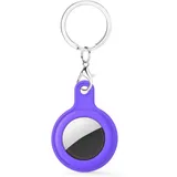 Silikonhülle für AirTag, Airtag Case Cover Tracker Keyring Silikonhülle mit Schlüsselanhänger für Schlüssel Taschen Gepäck Hund Katze Haustier Halsband (Purple)