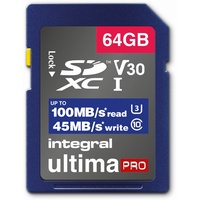 Integral High Speed R100/W45 SDXC 64GB UHS-I U3, Class