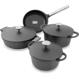 Kopf Topfset Atavola (8-teilig, Aluguss, ILAG Basic Antihaftbeschichtung, Induktion, inkl. Griffschutz aus Silikon) - Schwarz