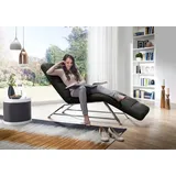 W.Schillig Relaxliege daily dreams Leder/Polyester 75 x 91 x 170 cm grau mit Kissen