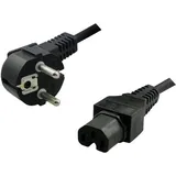 Logilink Strom Anschlusskabel [1x Schutzkontakt-Winkelstecker - 1x Kaltgeräte-Buchse C15] 2.00m Sch