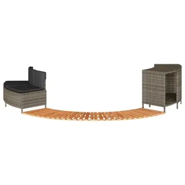 vidaXL Whirlpool-Umrandung Grau Poly Rattan und Massivholz Akazie