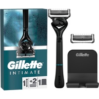 Gillette Intimate Nassrasierer Herren, Rasierer + 2 Rasierklingen, mit Duschaufhänger für einfache Aufbewahrung, Geschenk für Männer