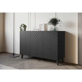 P & B Sideboard Phuket 120 x 78 x 39 cm Schwarz