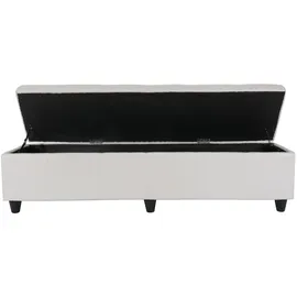 Mendler Aufbewahrungs-Truhe Kriens XXL, Leder + Kunstleder, 180x45x45cm ~ weiß