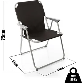 BigDean Campingstuhl Set Schwarz