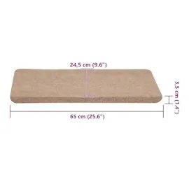 vidaXL Stufenmatten Selbstklebend 30 Stk. Beige 65x24,5x3,5 cm