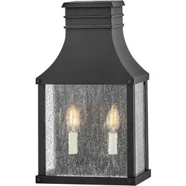 Hinkley Beacon Hill 2 l Wandleuchte schwarz Aluminium/Glas