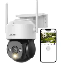 ZOSI 2K Überwachungskamera Aussen WLAN mit Plug-in Strom, 360°WiFi IP Kamera Outdoor, KI Personenerkennng, Automatisch Verfolgung, 2-Wege-Audio,Funktioniert mit Alexa,C289