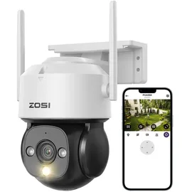 ZOSI 2K Überwachungskamera Aussen WLAN mit Plug-in Strom, 360°WiFi IP Kamera Outdoor, KI Personenerkennng, Automatisch Verfolgung, 2-Wege-Audio,Funktioniert mit Alexa,C289