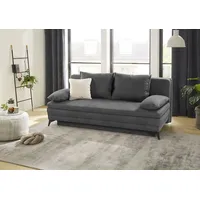 Schlafsofa JOCKENHÖFER GRUPPE "Laurin" Sofas Gr. B/T: 202cm x 105cm, Luxus-Microfaser, grau (anthrazit) als Dauerschläfer geeignet, Bettfunktion und StauraumBettkasten